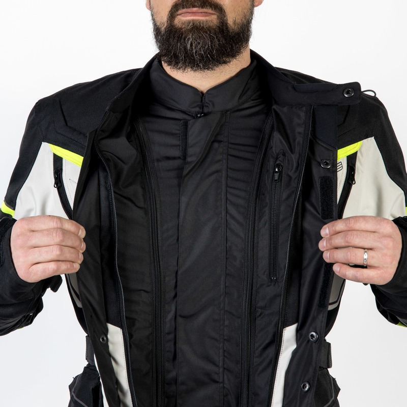 Veste moto Ozone Sahara noir-gris-jaune fluo soldes