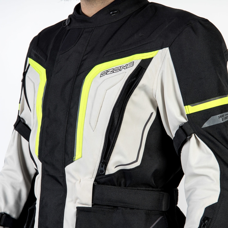 Veste moto Ozone Sahara noir-gris-jaune fluo soldes