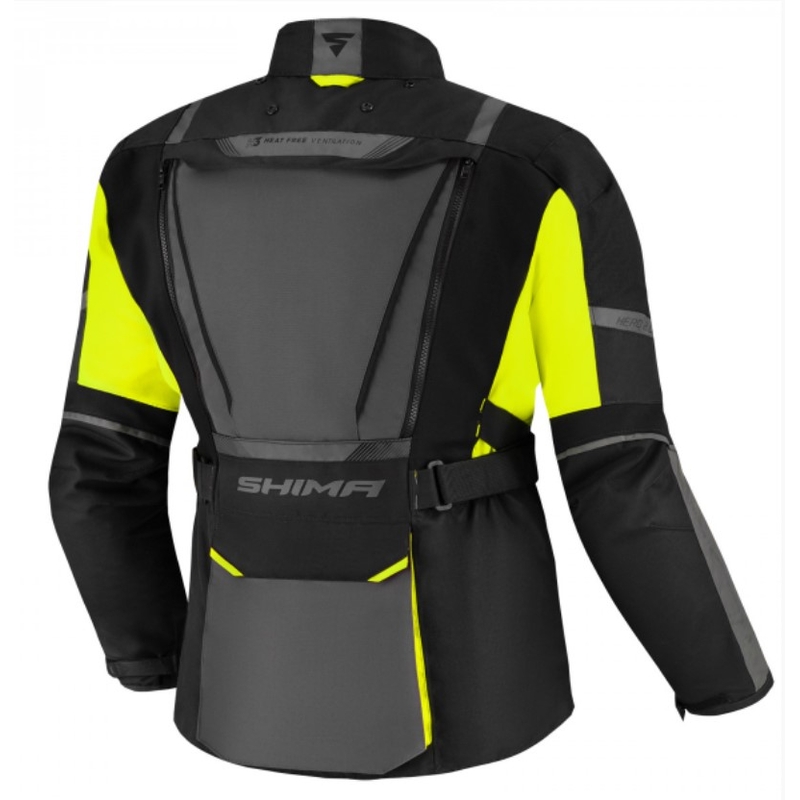 Veste de moto Shima Hero 2.0 noir-gris-jaune fluo