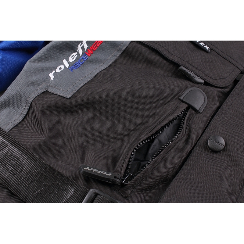 Veste de moto Roleff Liverpool noire et bleue