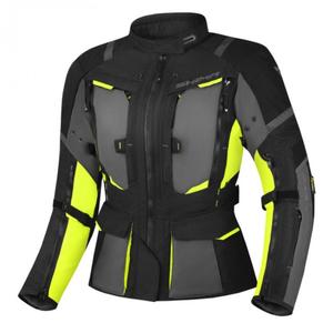 Veste de moto Shima Hero 2.0 pour femme, noir-gris-jaune fluo