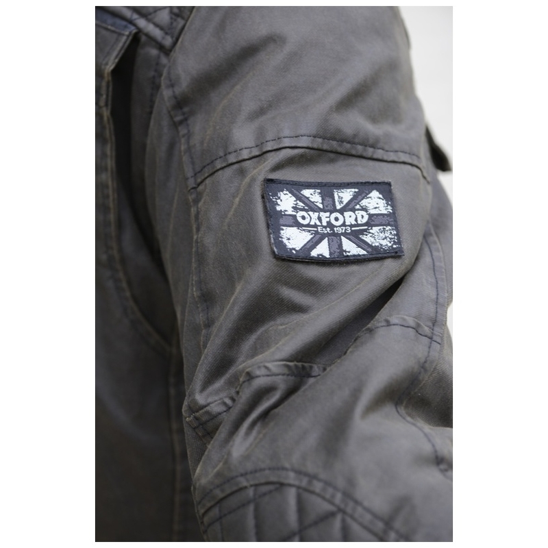 Oxford Hardy Veste de moto en cire vert foncé soldes