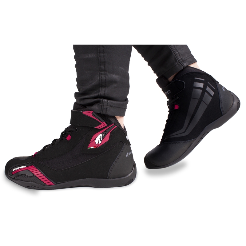 Bottes de moto Forma Genesis noires et roses pour femmes