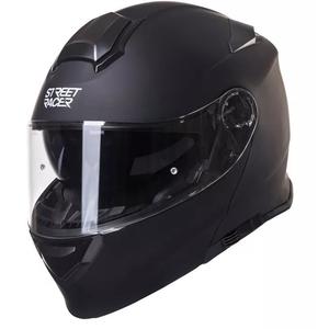 Casque de moto Street Racer SR V1 noir mat à visière relevable