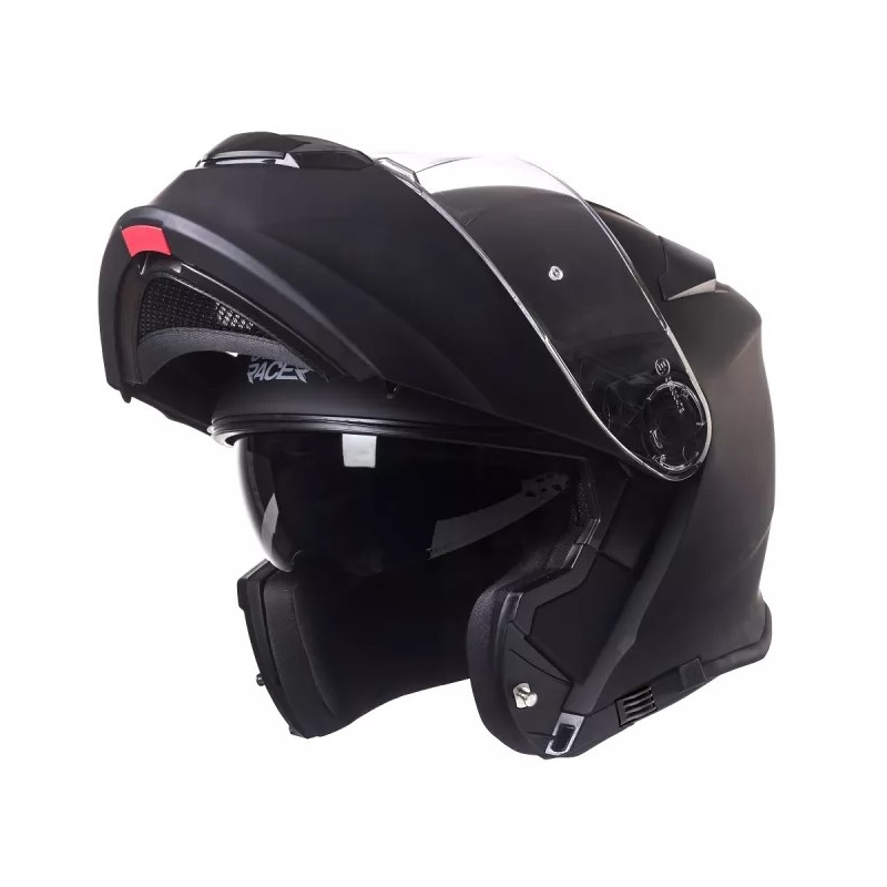 Casque de moto Street Racer SR V1 noir mat à visière relevable