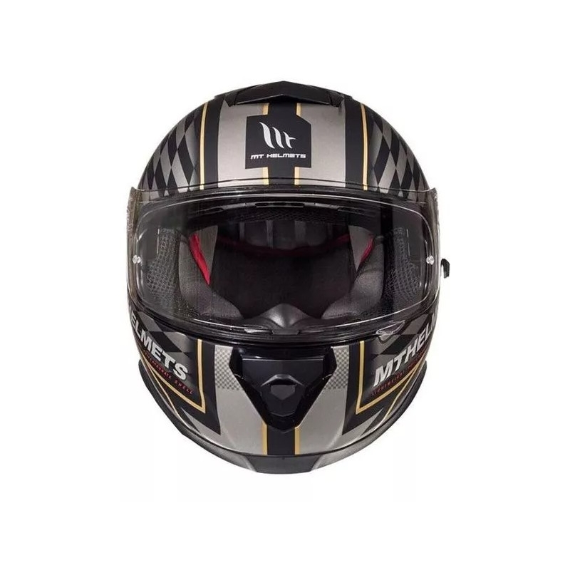 Casque moto intégral MT Thunder 3 SV isle of man noir et argent soldes
