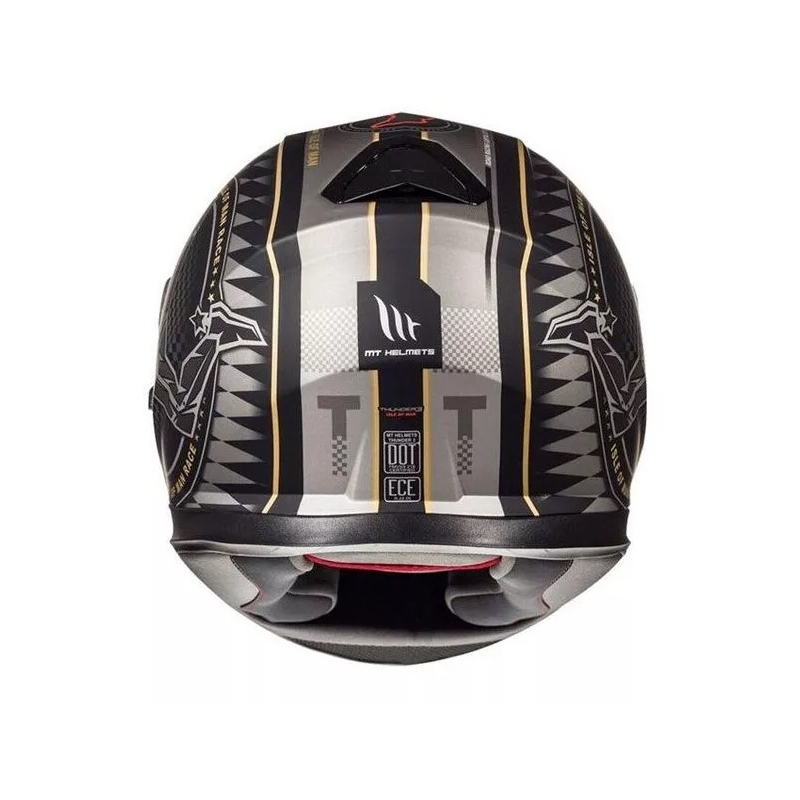 Casque moto intégral MT Thunder 3 SV isle of man noir et argent soldes