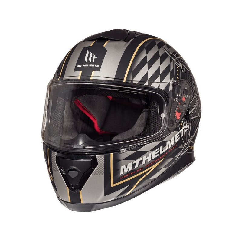 Casque moto intégral MT Thunder 3 SV isle of man noir et argent soldes