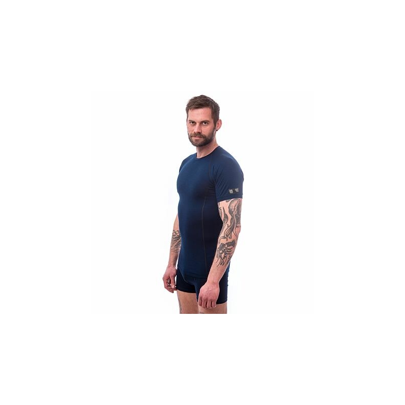 Pánské triko Sensor Merino Active tmavě modré - krátký rukáv výprodej