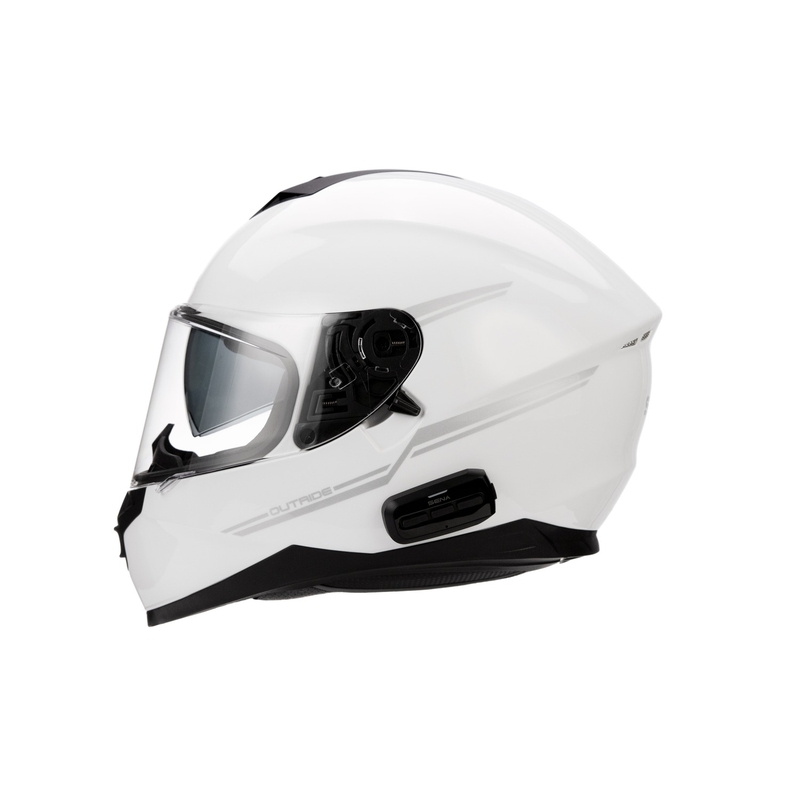 Casque moto avec oreillette SENA Outride blanc brillant