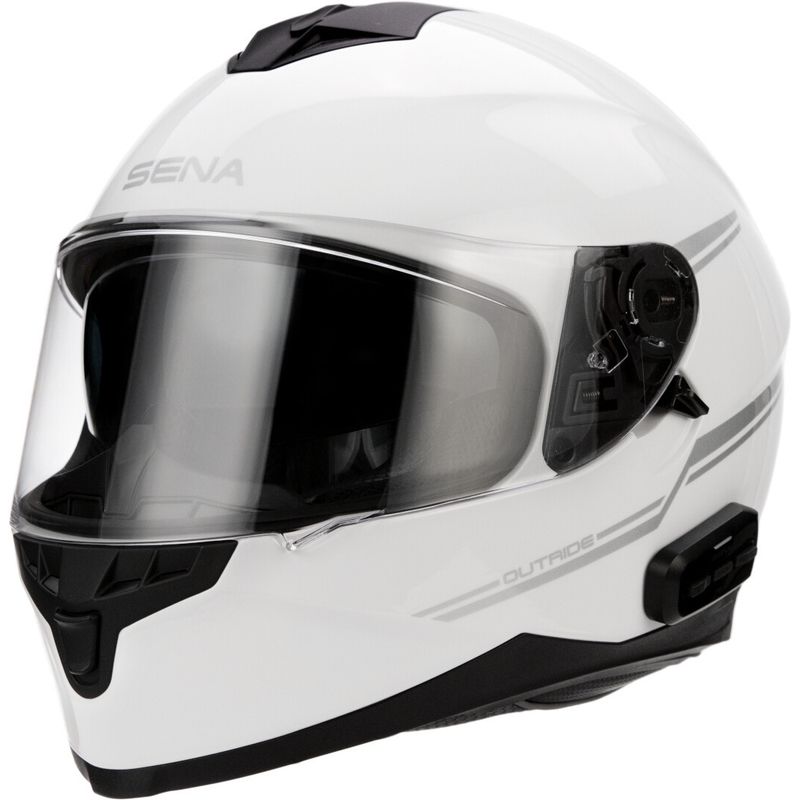 Casque moto avec oreillette SENA Outride blanc brillant