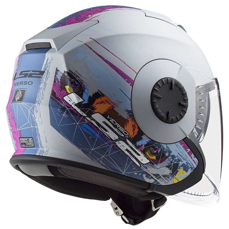 Casque moto ouvert LS2 OF570 Verso Spring bleu argenté