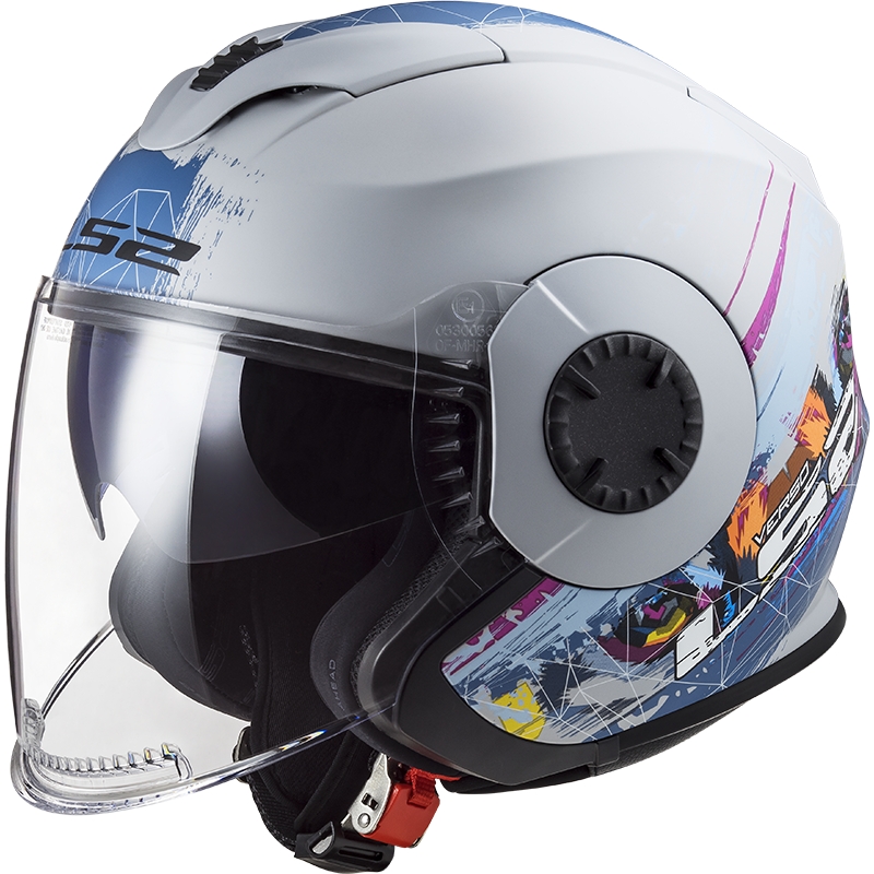 Casque moto ouvert LS2 OF570 Verso Spring bleu argenté