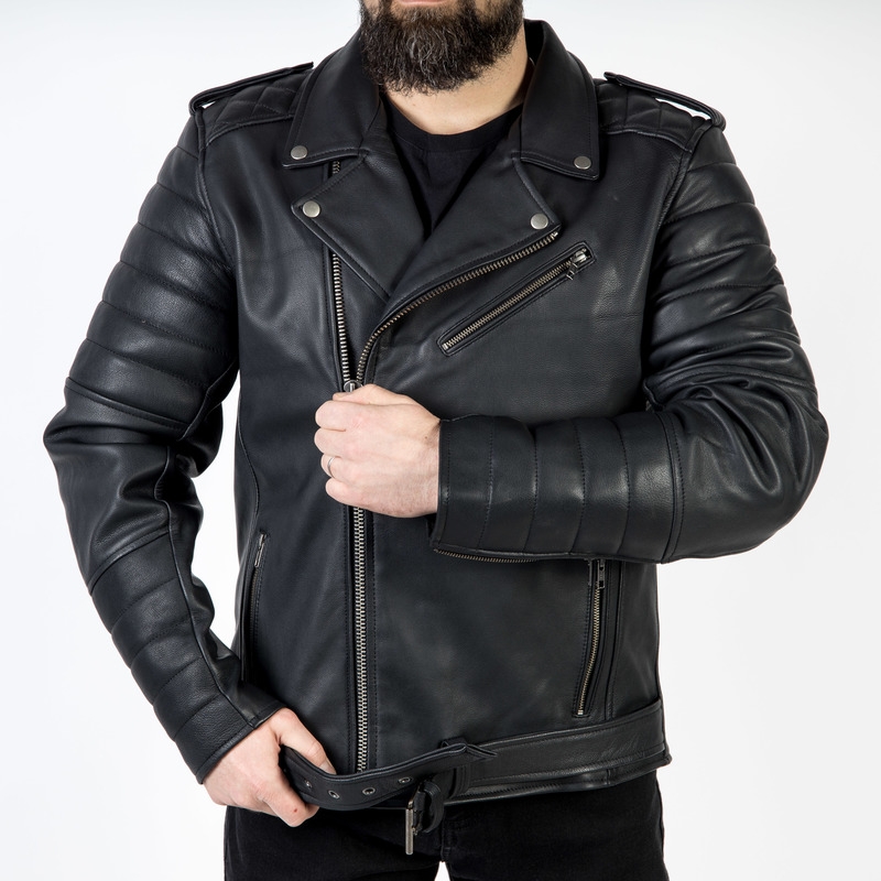Ozone Ramones Modern Black Motorcycle Jacket soldes