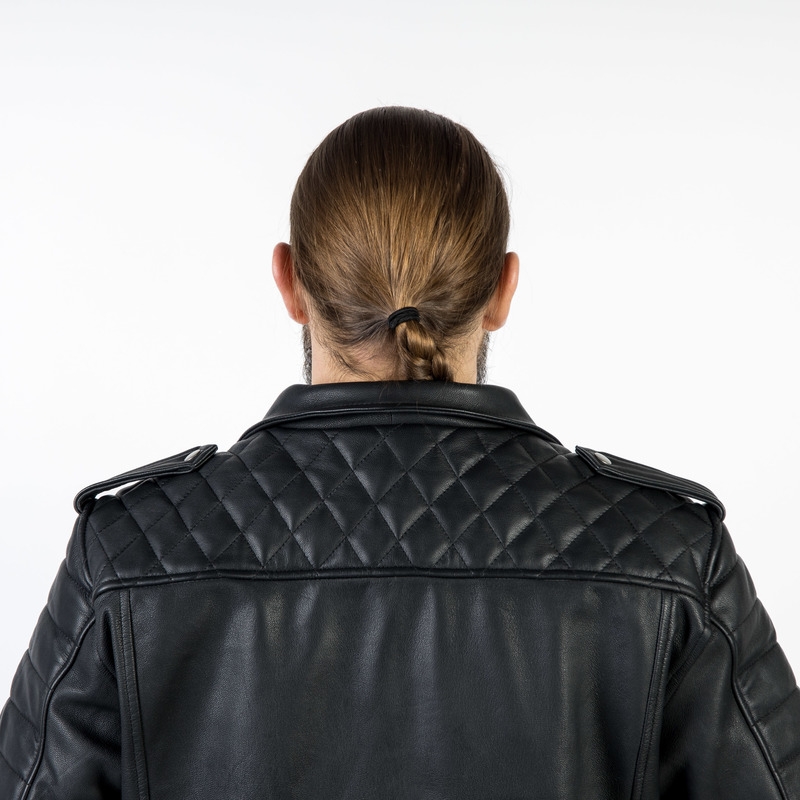 Ozone Ramones Modern Black Motorcycle Jacket soldes