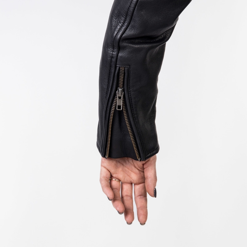 Veste de moto Ozone Ramones Modern Black pour femme soldes