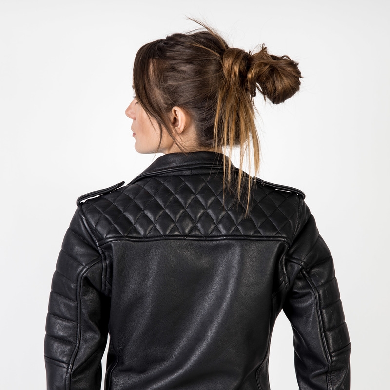 Veste de moto Ozone Ramones Modern Black pour femme soldes
