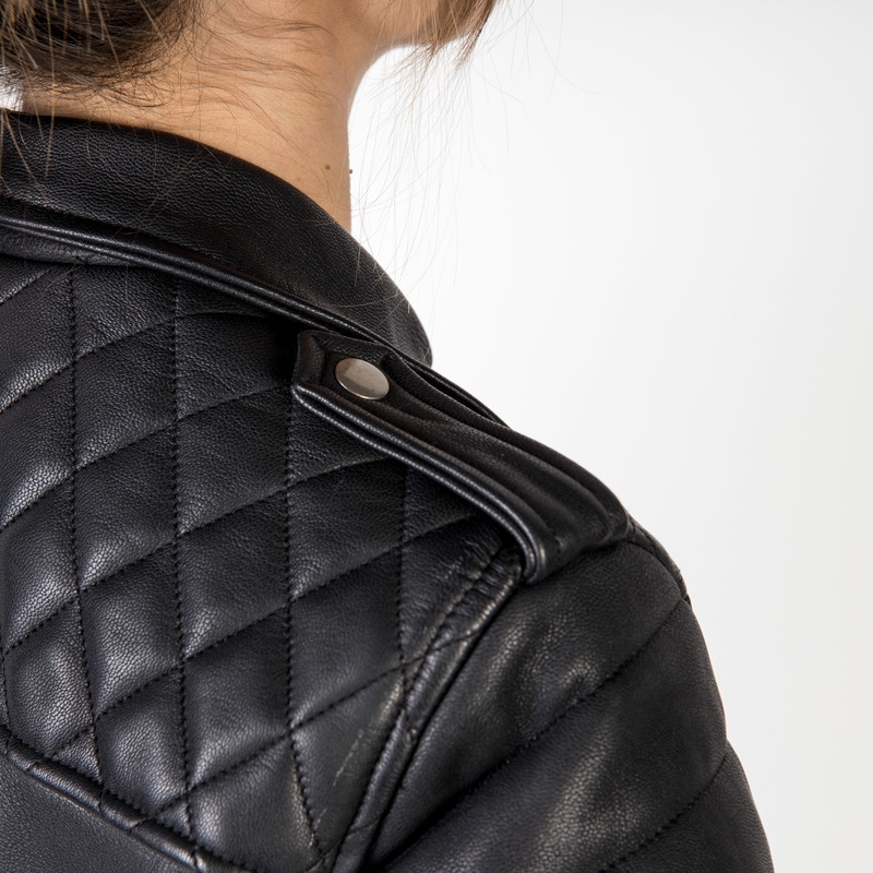 Veste de moto Ozone Ramones Modern Black pour femme soldes
