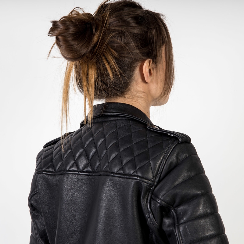 Veste de moto Ozone Ramones Modern Black pour femme soldes
