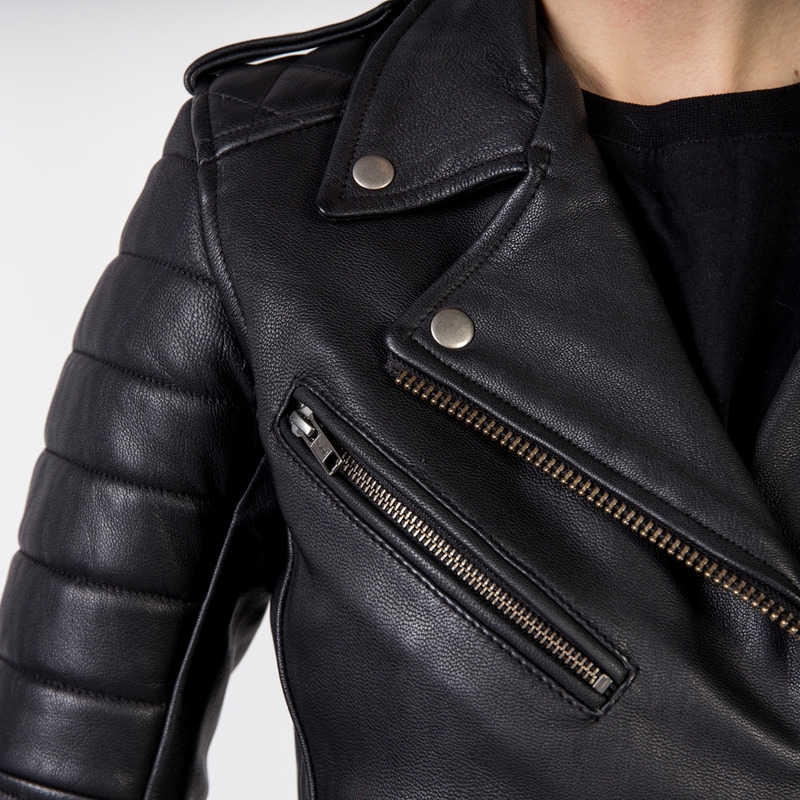 Veste de moto Ozone Ramones Modern Black pour femme soldes