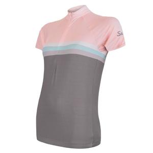 Maillot femme Sensor Summer Stripe gris-rose - manches courtes soldes