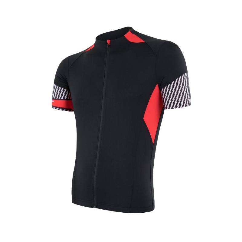 Maillot Sensor Race noir-rouge - manches courtes soldes