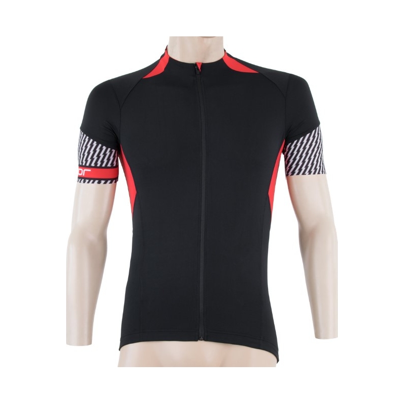Maillot Sensor Race noir-rouge - manches courtes soldes