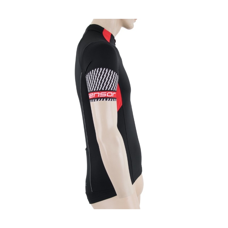 Maillot Sensor Race noir-rouge - manches courtes soldes