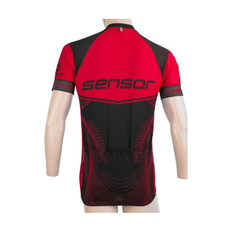 Maillot Sensor Team Up noir-rouge - manches courtes soldes