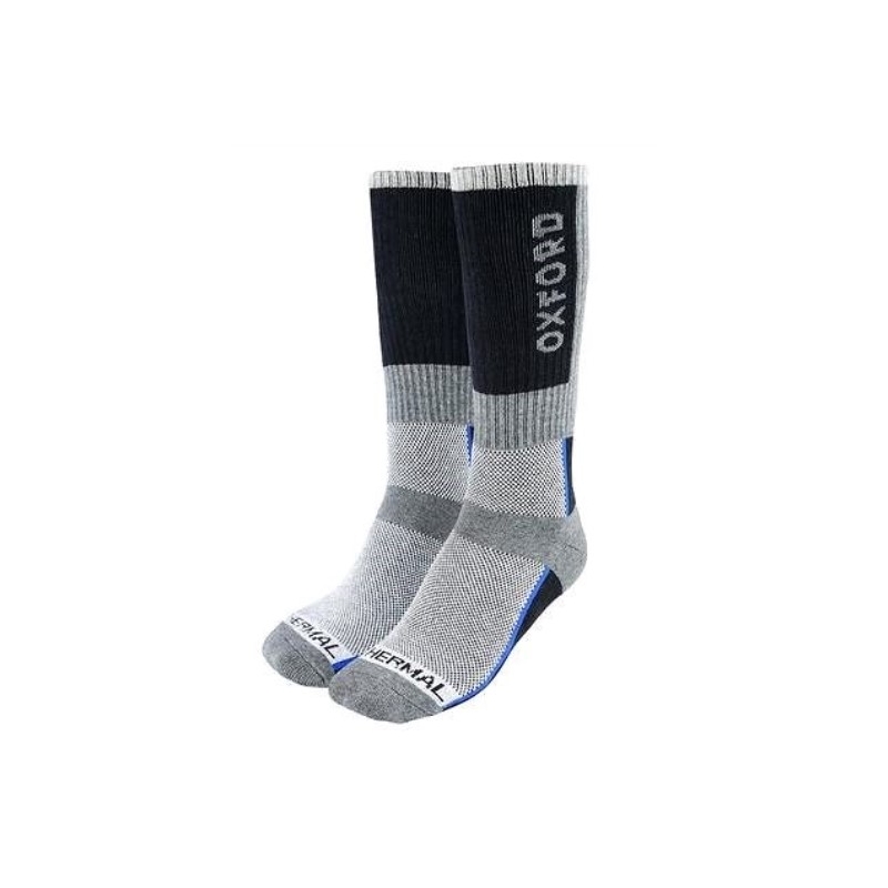 Chaussettes thermiques Oxford gris-noir-bleu