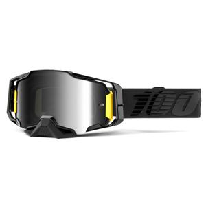 Lunettes de moto-cross 100% ARMEGA Noir nuit (plexi argenté miroir) soldes