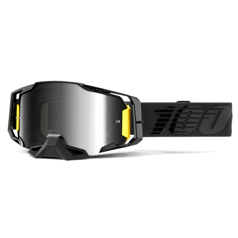 Lunettes de moto-cross 100% ARMEGA Noir nuit (plexi argenté miroir) soldes