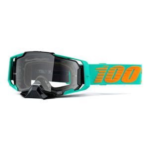 Lunettes de motocross 100% ARMEGA Clark turquoise (plexi transparent)