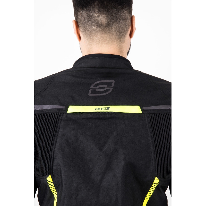 Blouson moto Ozone Delta IV noir-jaune fluo