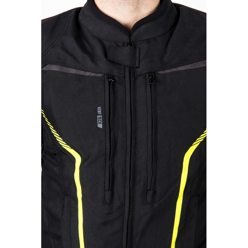 Blouson moto Ozone Delta IV noir-jaune fluo