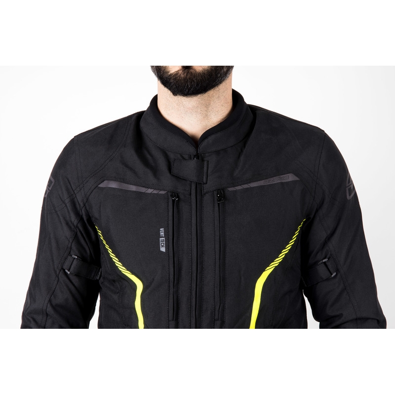 Blouson moto Ozone Delta IV noir-jaune fluo