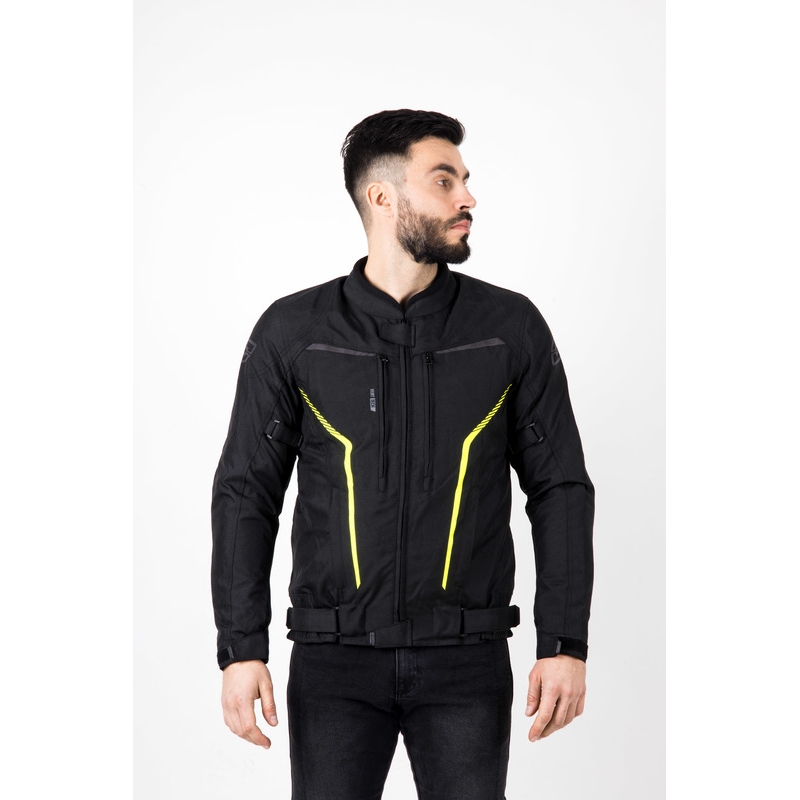Blouson moto Ozone Delta IV noir-jaune fluo