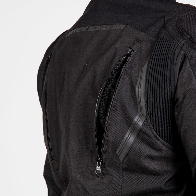 Veste de moto noire Borg de Rebelhorn soldes