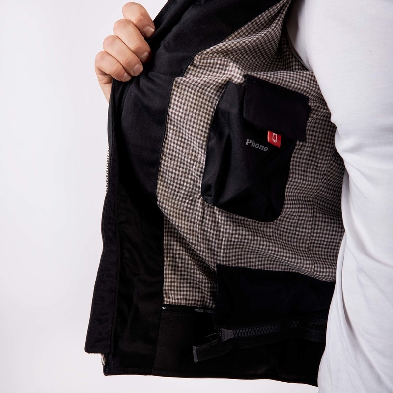 Veste moto noire Rebelhorn Hunter Pro soldes