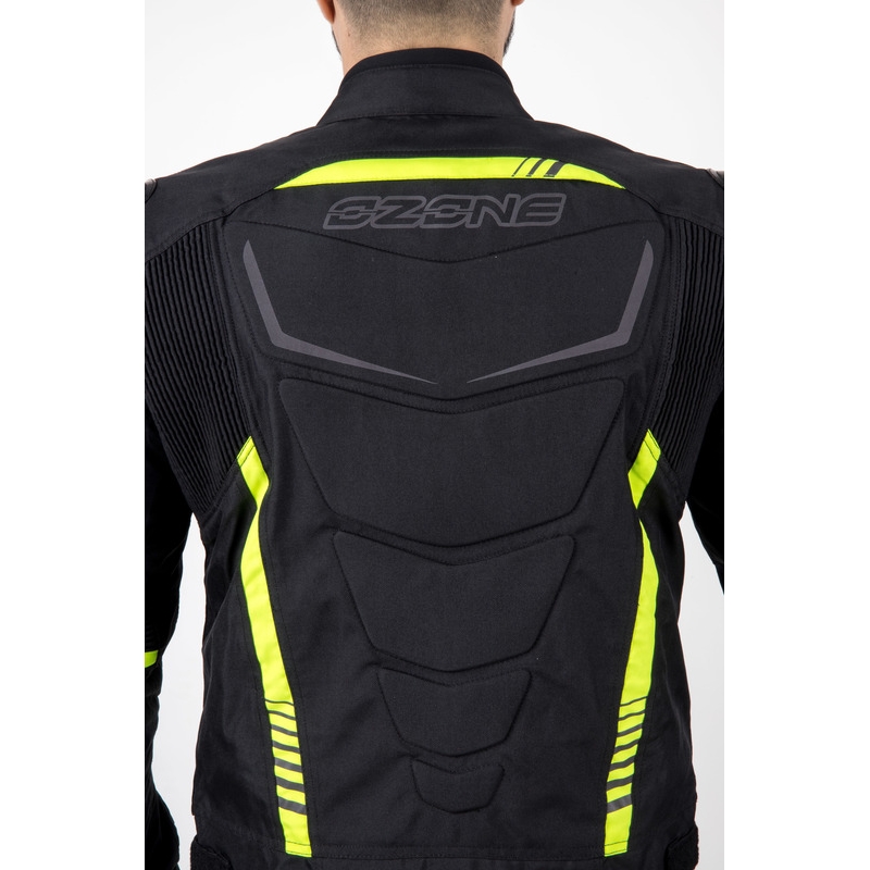 Veste de moto Ozone Pulse noir-jaune fluo