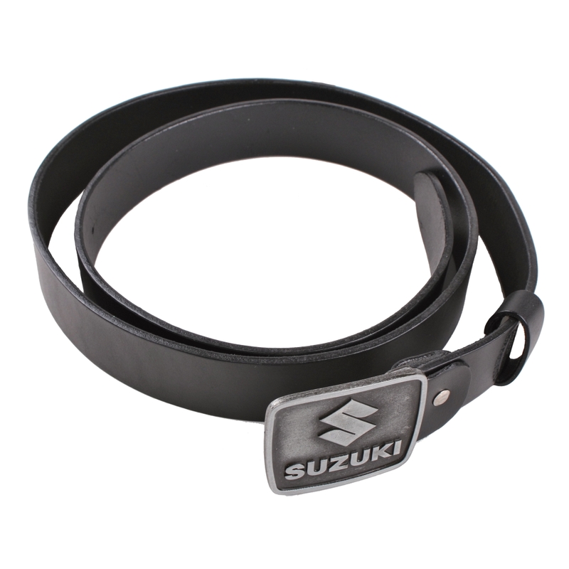 Ceinture moto en cuir avec boucle Suzuki