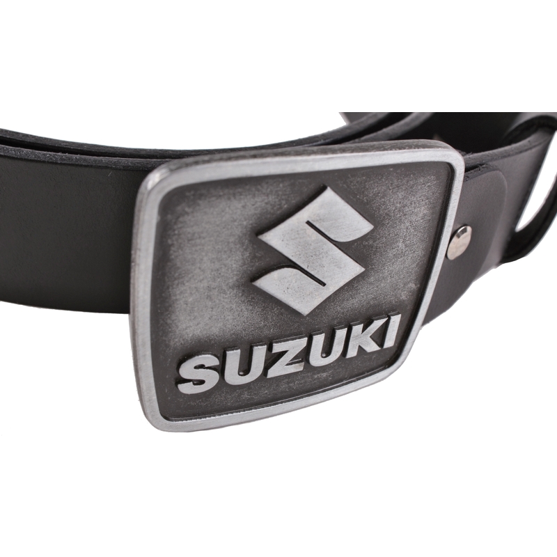 Ceinture moto en cuir avec boucle Suzuki