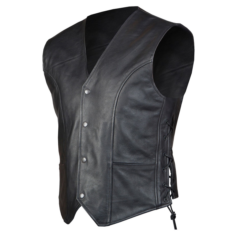 Gilet en cuir Moto Ozone Staff soldes