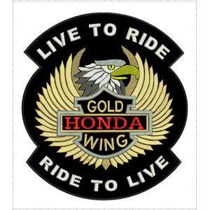 Patch Live to Ride Gold Wing - large
