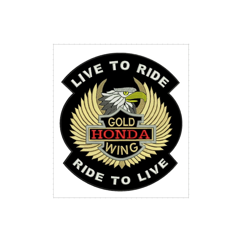 Patch Live to Ride Gold Wing - large
