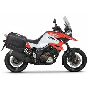 Kompletní sada bočních černých hliníkových kufrů SHAD TERRA BLACK 47L/47L , včetně montážní sady SHAD SUZUKI DL 1000 V-Strom/ DL 1050 V-Strom