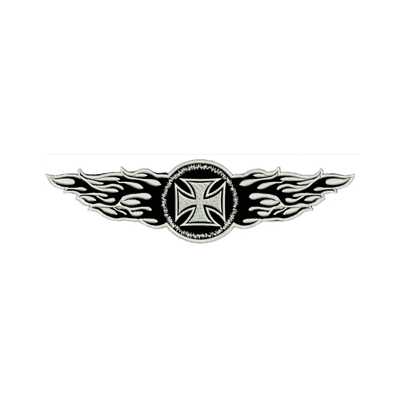 patch Flames blanc