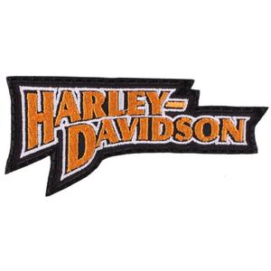Écusson Harley Davidson inscription orange