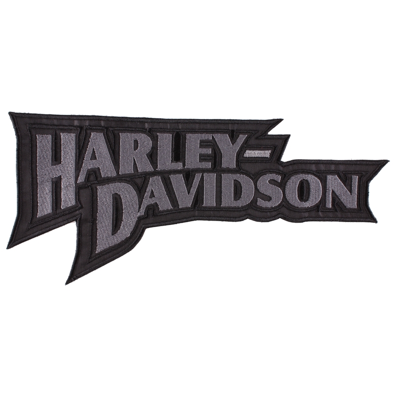 Ecusson Harley Davidson inscription gris - large