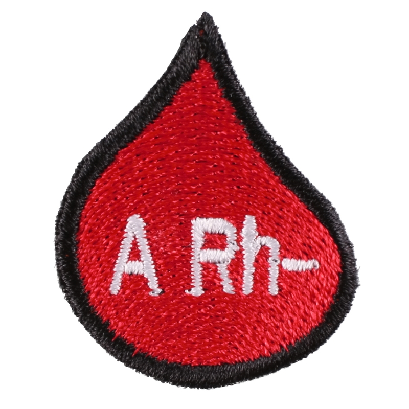 Patch avec goutte de groupe sanguin A Rh-
